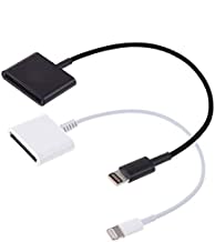 Gedun Compatible 2 Pack to Adapter, Charge & Sync Cable Adapter Converter for IP 6/6 Plus/5s/5c/5/4s/4/3/3c(Black&White) (Black White-01)