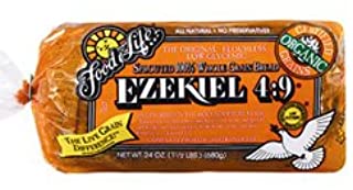 Food for Life - Ezekiel 4:9 Bread, Sprouted Whole Grain Bread, (Vegan, High Fiber & Sprouted Grains), Buy SIX Loaves and SAVE, Each Loaf is 24 Oz (Pack of 6)