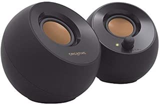 Creative Pebble 2.0 USB-Powered Desktop Speakers with Far-Field Drivers and Passive Radiators for Pcs and Laptops (Black)