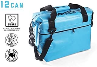 BISON COOLERS Soft Sided Insulated 12 Can Cooler Bag | Leak Proof Ice Chest for Beverages or Food | Includes 2 Year Warranty | Made in The USA