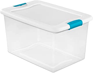 STERILITE 64 Quart Clear Storage Tote W/Lid, 23-3/4x16x13-1/2