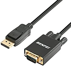 DisplayPort to VGA Adapter, Benfei DP DisplayPort to VGA 6 Feet Cable Male to Male Gold-Plated Cord Compatible for Lenovo, Dell, HP, ASUS and Other Brand