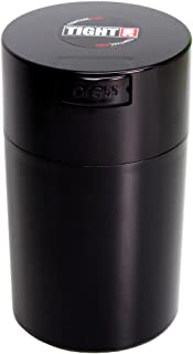 Tightvac - 1 oz to 6 ounce Airtight Multi-Use Vacuum Seal Portable Storage Container for Dry Goods, Food, and Herbs - Black Cap & Body
