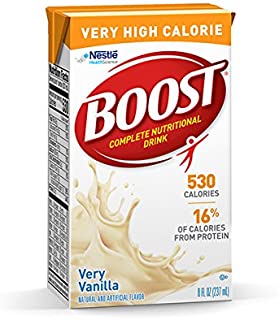 Boost VHC Very High Calorie Complete Nutritional Drink, Very Vanilla, 8 fl oz Box, 27 Pack
