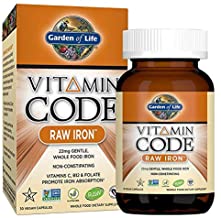 Garden of Life Iron Complex - Vitamin Code Raw Iron Whole Food Vitamin Supplement, Vegan, 30 Capsules