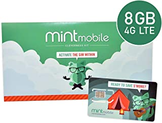 $20/Month Mint Mobile Wireless Plan | 8GB of 4G LTE Data + Unlimited Talk & Text for 3 Months (3-in-1 GSM SIM Card)
