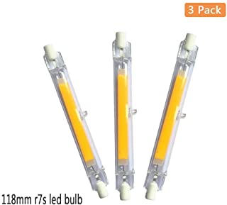 EBD Lighting 118mm 10W R7S LED Bulb (3 Pack) 100W Halogen Equivalent 118mm J-Type 10W 110-140V R7S Base 6000K Cool White J Type T3 118mm Double Ended Flood Light 360°Beam Angle Landscape Lights,3-Pack