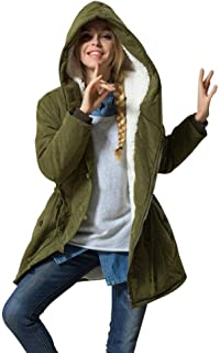 Eleter Women's Winter Warm Coat Hoodie Parkas Overcoat Fleece Outwear Jacket with Drawstring