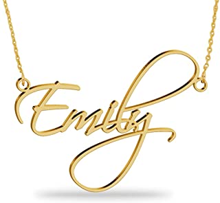 18K Gold Plated Name Necklace Personalized Sterling Silver Necklace Pendent Gifts Custom with Any Name