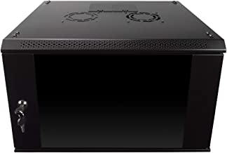NavePoint 6U Wall Mount Consumer Series Server Cabinet Network Enclosure Locks, Fan