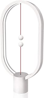 ALLOCACOC Heng balance lamp - Ellipse magnetic mid-air switch USB powered LED lamp, Warm Eye-Care LED Lamp, Night Lamp, Table Lamp, Decoration for Bedroom, Living Room, Dining Room and Office (White)