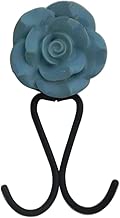 Indianshelf Handmade 1 Artistic Vintage Blue Ceramic Rose Key Hooks Hangers/Clothes Hooks for Doors