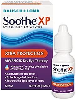 Bausch + Lomb Soothe XP Dry Eye Drops, Xtra Protection Lubricant Eye Drop with Restoryl Mineral Oils, 0.50 Fl Oz (1 Count)