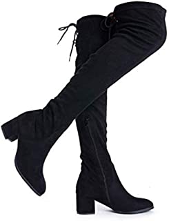 Women's Over The Knee Thigh High Low Block Heel Boots