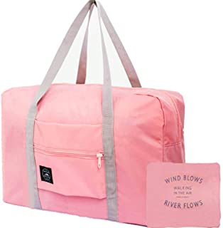 Unisex's Spirit Airline Personal Item Carry-on Bag Unisex's Lightweight Fodable Waterproof Duffel Travel Bag Luggage Bag Large Capacity  18‘’x 14‘’ x 8‘’ (Pink)