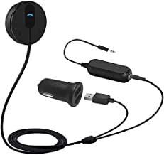 Besign BK01 Bluetooth 4.1 Car Kit Hands-Free Wireless Talking & Music Streaming Receiver with Dual Port USB Car Charger and Ground Loop Noise Isolator for Car with 3.5mm AUX Input Port