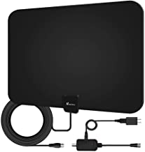 Indoor HD TV Antenna, 2019 Upgraded Digital Amplified 60-90 Mile Range HDTV Antenna 4K HD VHF UHF Freeview Television Local Channels Detachable Signal Amplifier and 16.5ft Longer Coax Cable