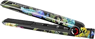 InGlam 1 inch Professional Flat Iron, Anti-Static Diamond Ionic Hair Glider, Hair Straightener, Straightens & Curls with Adjustable Temp Incl Pouch, Dual Voltage 120V & 220V by INGLAM (Flower Power)