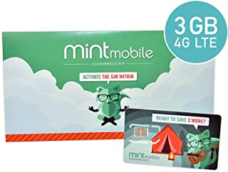 $15/Month Mint Mobile Wireless Plan | 3GB of 4G LTE Data + Unlimited Talk & Text for 3 Months (3-in-1 GSM SIM Card)