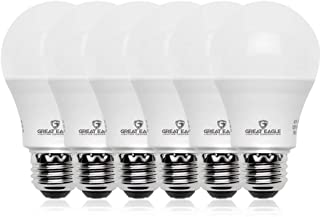 Great Eagle 100W Equivalent LED A19 Light Bulb 1600 Lumens Cool White 4000K Dimmable 14-Watt UL Listed (6-Pack)