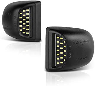 VIPMOTOZ Full LED License Plate Light Lamp Assembly Replacement For Cadillac Escalade Chevy Silverado 1500 2500 3500 Suburban Tahoe GMC Sierra 1500 2500 3500 Yukon XL, 6000K Diamond White, 2-Pieces