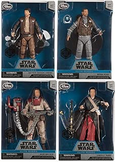 Elite Series Die Cast Action Figure - 6 1/2'' - Rogue One: A Star Wars Story 4-Pack Captain Cassian Andor / Bodhi Rook / Baze Malbus Elite & Chirrut Îmwe collectible bundle