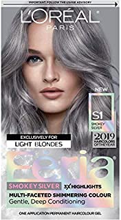 L'oreal Paris Hair Color Feria Multi-faceted Shimmering Permanent Coloring, Smokey Silver, Pack of 1
