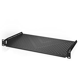 AC Infinity Vented Cantilever 1U Universal Rack Shelf, for 19” equipment racks. Heavy-Duty 2.4mm Cold Rolled Steel, 60lbs Capacity