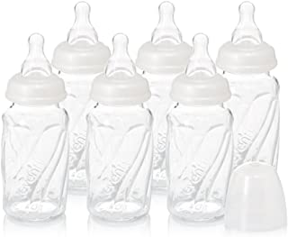 Evenflo Feeding Glass Premium Proflo Vented Plus Bottles for Baby, Infant and Newborn - Helps Reduce Colic - Clear, 4 Ounce (Pack of 6)
