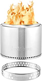 Solo Stove Bonfire Stainless Steel Wood Burning Smokeless Bonfire with Stand and Fire Pit Cover, Large 19.5 inch