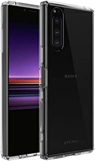 FINON Clear Perfect Body Model [ TPU Bumpers/PC ] for Sony Xperia 5 (2019) Case with Hybrid Protective Clear and Impact Resistance - Clear