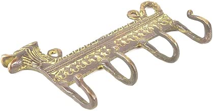 Indianshelf Handmade 1 Artistic Vintage Multicolor Brass Bass Tribal Lion Coat Hooks Hangers/Clothes Hooks Door Mount