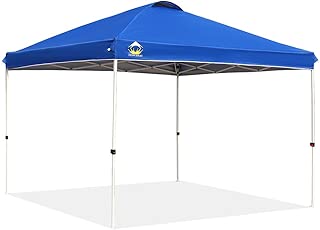 CROWN SHADES Patented 10ft x 10ft Outdoor Pop up Portable Shade Instant Folding Canopy with Carry Bag, Blue