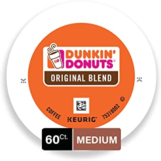 Dunkin' Donuts Original Blend Medium Roast Coffee, 60 K Cups for Keurig Coffee Makers
