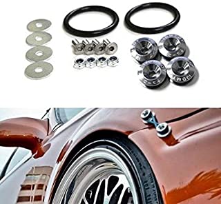 iJDMTOY Universal Fit Gun Metal Grey Finish JDM Quick Release Fastener Kit for Car Bumper Trunk Fender Hatch Lid