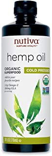 Nutiva Organic, Cold-Pressed, Unrefined Hemp Seed Oil from non-GMO, Sustainably Farmed Canadian Hemp, 24-ounces