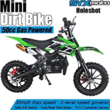 SYX MOTO Kids Mini Dirt Bike Gas Power 2-Stroke 50cc Motorcycle Holeshot Off Road Motorcycle Holeshot Pit Bike, Fully Automatic Transmission, Green