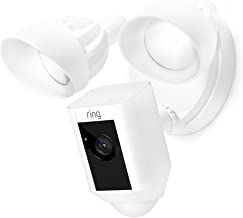 Ring Floodlight Camera Motion-Activated HD Security Cam Two-Way Talk and Siren Alarm, White