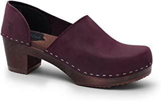 Sandgrens Swedish High Heel Wooden Clogs for Women | Brett