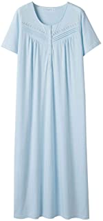 Keyocean Nightgowns for Women All Cotton Short Sleeve Long Nightgowns Soft Lightweight Sleepwear Nightshirt Loungewear