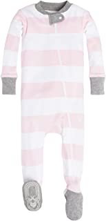 Baby Girls Sleeper Pajamas, Zip Front Non-Slip Footed Sleeper PJs, 100% Organic Cotton