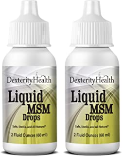 Dexterity Health Liquid MSM Eye Drops 2-Pack of 2 oz. Squeeze-Top Bottles, 100% Sterile, Vegan All-Natural and Non-GMO, Contains Organic MSM