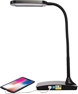 TW Lighting IVY-40BK The IVY LED Desk Lamp with USB Port, 3-Way Touch Switch, Black