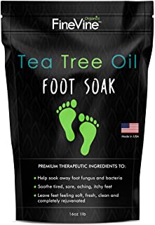Tea Tree Oil Foot Soak with Epsom Salt - Made in USA - for Toenail Fungus, Athletes Foot, Stubborn Foot Odor Scent, Fungal, Softens Calluses & Soothes Sore Tired Feet