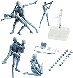 Body Kun DX Set Male& Female Gray Color Body-Chan Action Figure Model Set PVC Figure Model Drawing for SHF S H Figuarts