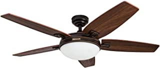 Honeywell Carmel 48-Inch Ceiling Fan with Integrated Light Kit and Remote Control, Five Reversible Cimarron/Ironwood Blades, Oil-Rubbed Bronze