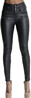 Womens Black Faux Leather Pants High Waisted Skinny Coated Leggings Petite26/Regular29/Tall32 Inseam