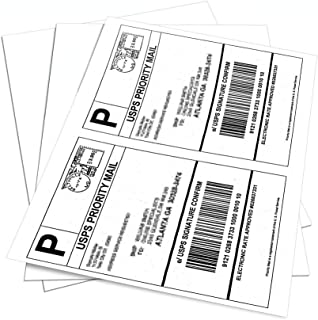 MFLABEL Half Sheet Self Adhesive Shipping Labels for Laser & Inkjet Printers, 200 Count