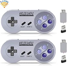 Wireless Controller for SNES Classic Edition/NES Classic Edition, Gamepad with USB Wireless Receiver Can Play with Windows,iOS,Liunx,Android Device (2 Packs) by ipremium