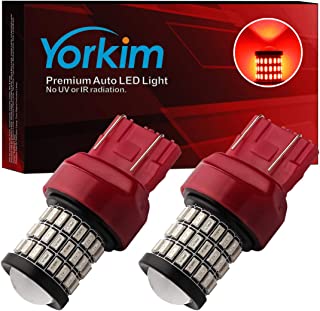 Yorkim Ultra Bright 7440 Led Bulb Red T20 7441 7443 7444 W21W Led Bulb for Backup Reverse Light, Break Light, Tail Light, Turn Signal Light Pack of 2 - Red